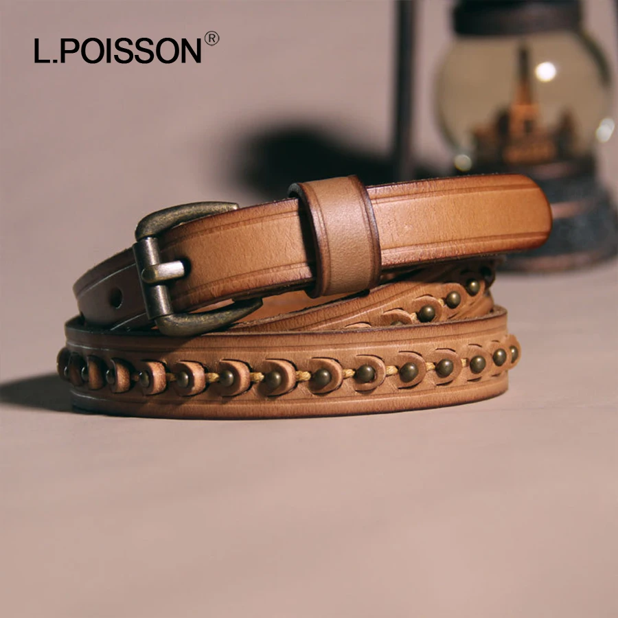 
Genuine Leather Belts for Ladies High Quality Buckle Alloy Personality Women Belts 