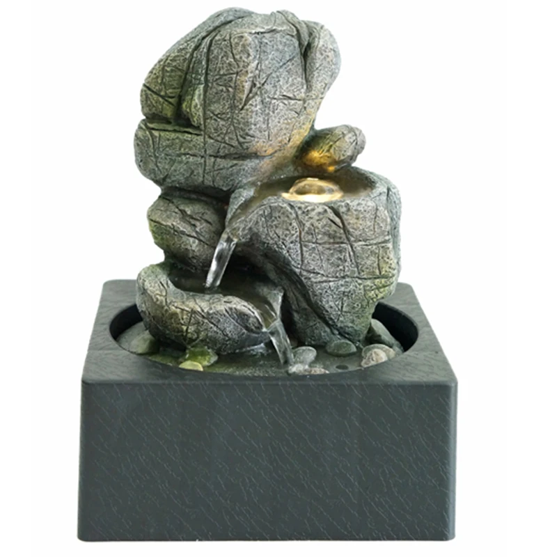 Feeling Small Tabletop Water Fountain Rock Stone for Home Decoration Religious Buddhism Table Fountain Indoor Fountain GENO