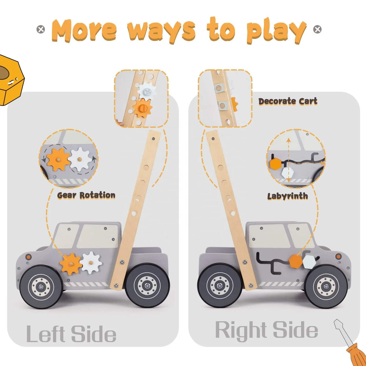 Baby Activity Center Kids Workbench Toddlers Montessori Toys Wooden Baby Walkers