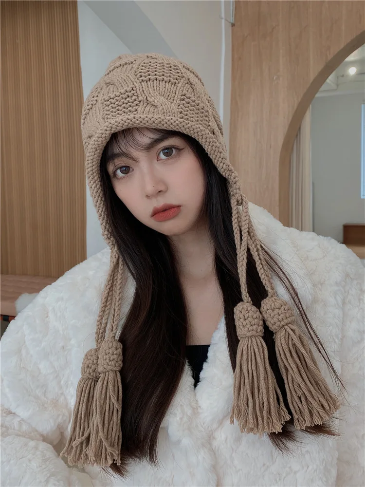 Wholesale Ear-Protection Winter Woolen Girl Korean Version Students Warm Lei Feng Knitted Hat