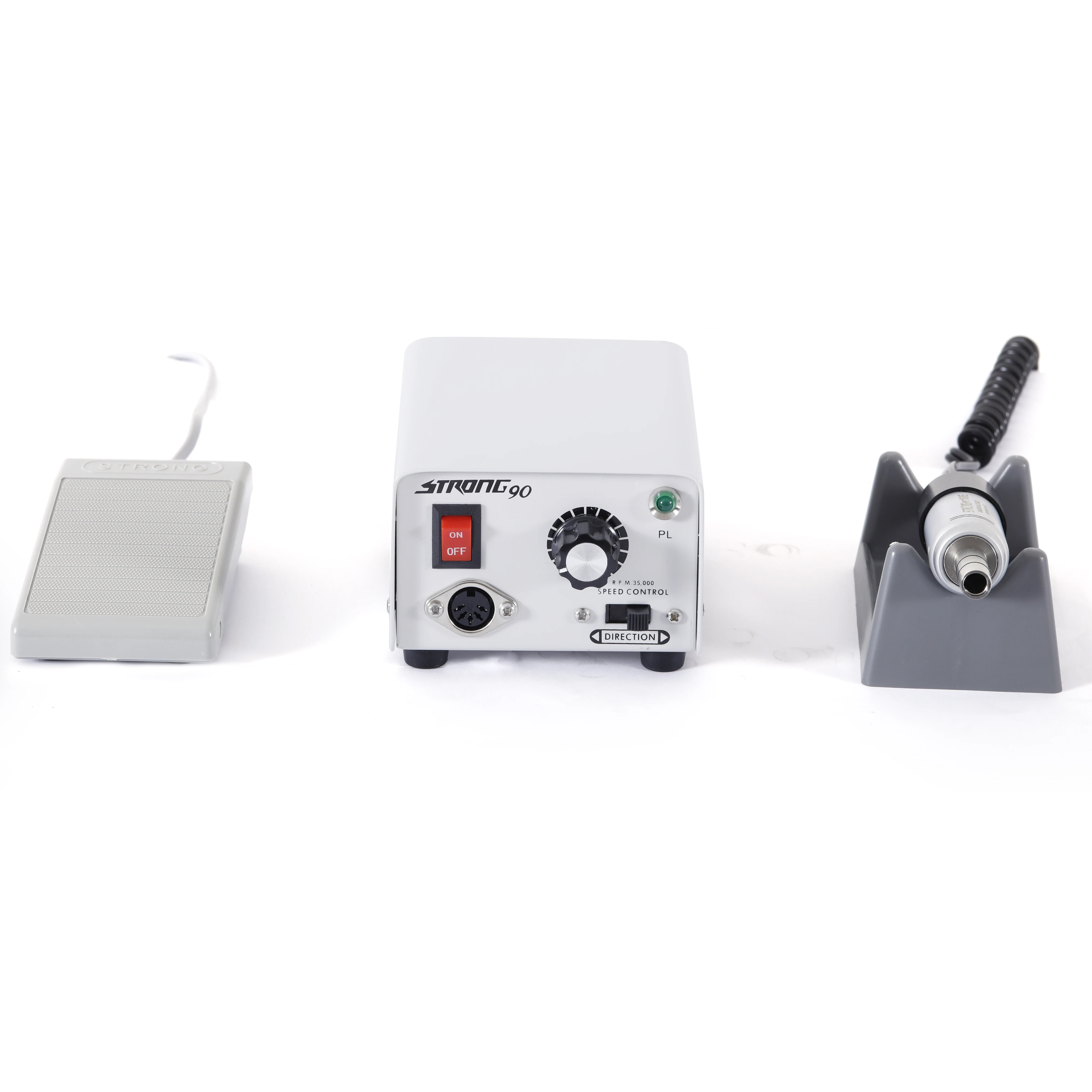 China supplier wholesale price nail drill machine 35000RPM Brush micromotor STRONG 90 with handpiece 108E E-type handpiece