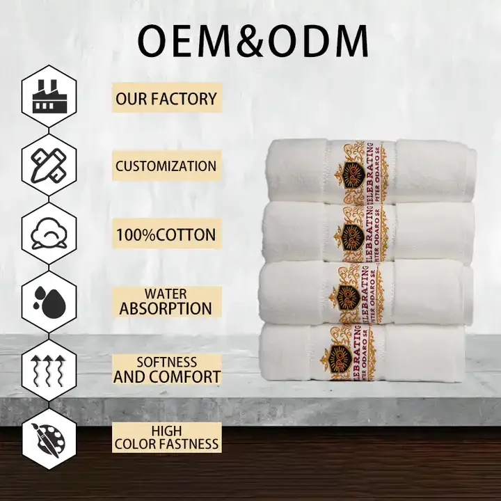 Customized Embroidery Logo Black Color 100% Cotton Terry Towel for Makeup Gym Bath Towel Hotel SPA Nail Salon Barber