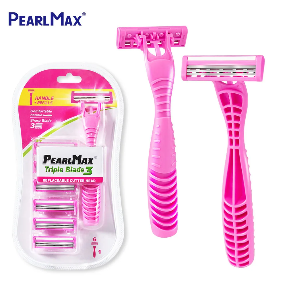 Pearlmax Hot Sale Triple Disposable Blade Razor Custom Logo Razors Shaver