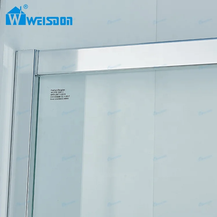 Weisdon Modern Luxury Design Walk In Aluminum Profile Framed Single Sliding Glass Shower Cabin