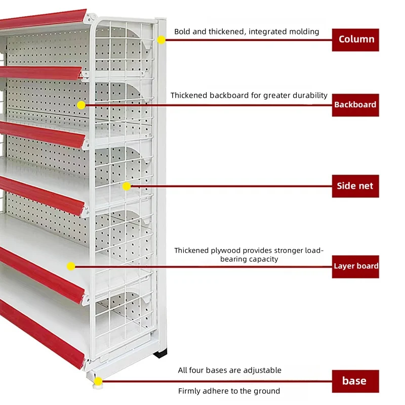 Leke metal white supermarket convenience store snack food shelves gum rack with label strips 75/86 length