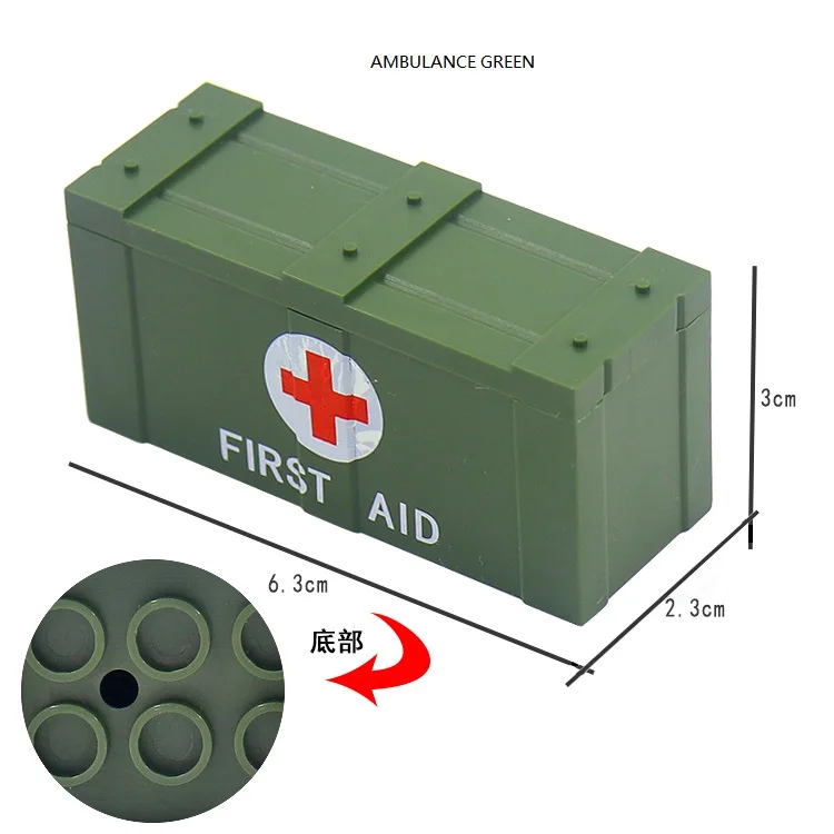 Factory Wholesale World War II Army Military Weapons Kit Building Blocks Plastic Medicine Box Gun Soldier Accessories