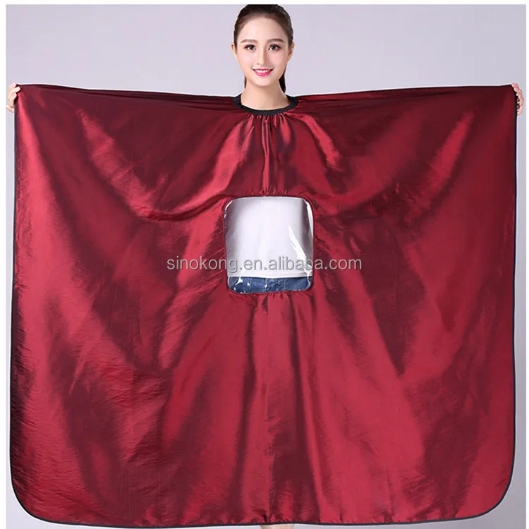 Wholesale With Window Hair Styling Cape Waterproof Hairdresser Cape Barber Salon Tools
