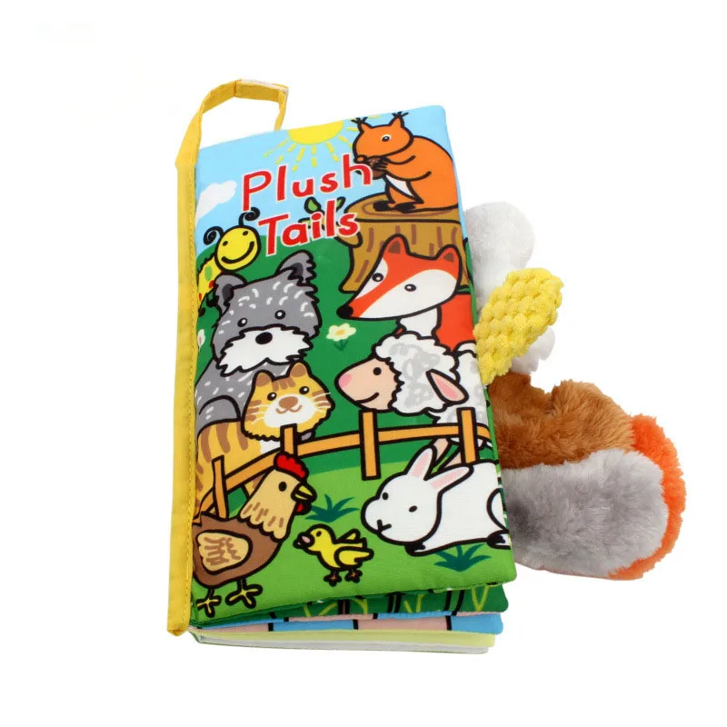 Factory direct price amazons onlinebaby goodnight monkey 3d tails jolly baby washable cloth soft book