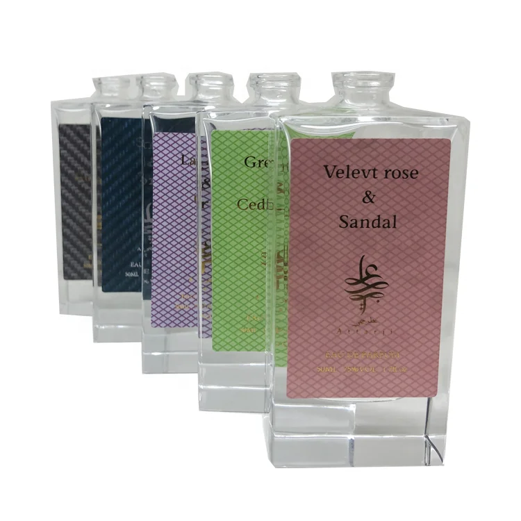 Custom Cosmetic Adhesive Glass Private Label Perfume Product Waterproof Bottle Logo Label
