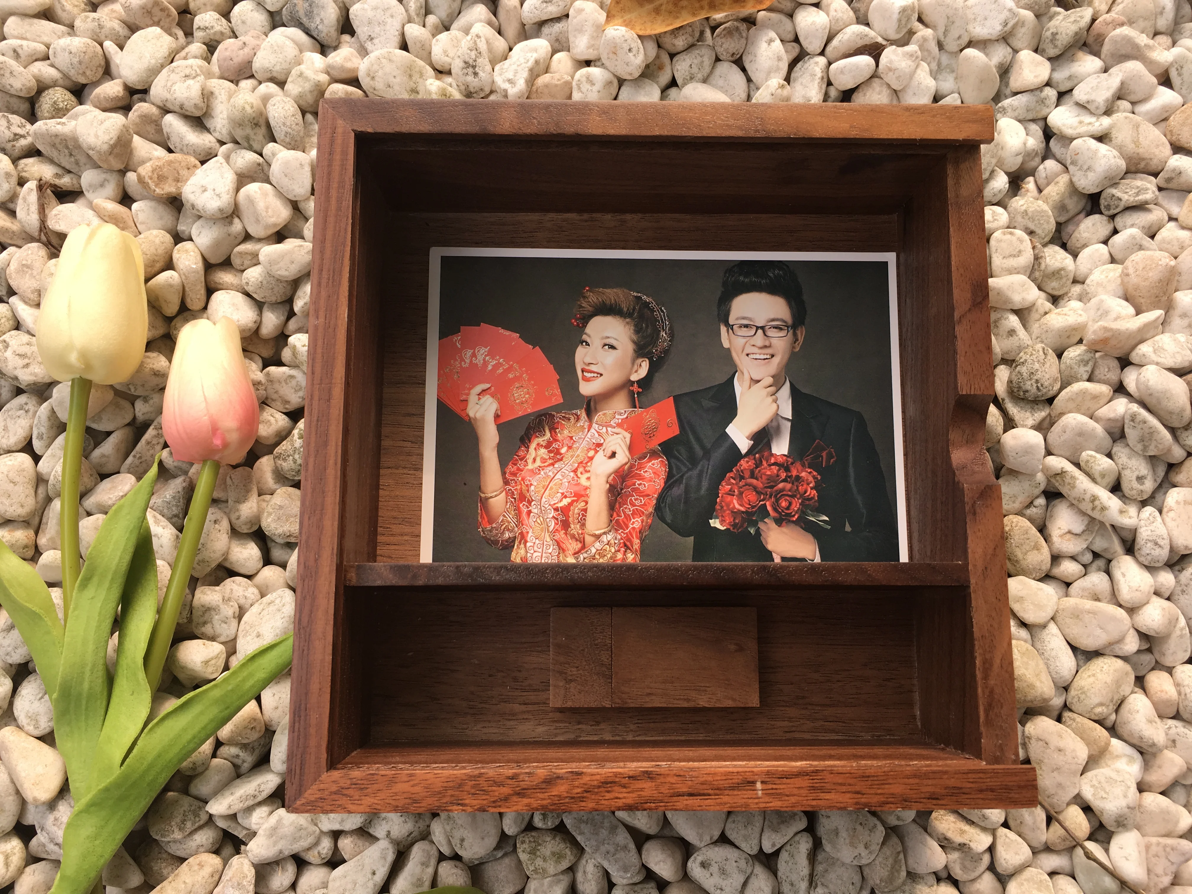 DIY Custom Logo Walnut Maple Wood USB 2.0 Memory Stick Flash Drive + Wooden Box