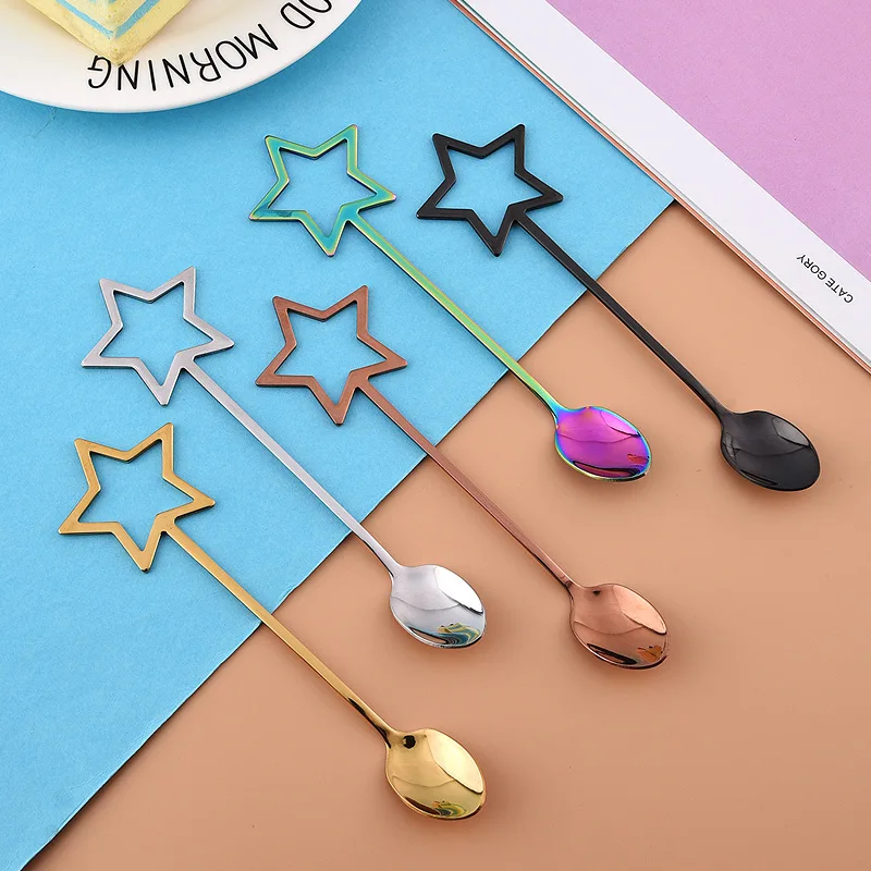 Индивидуальная Новинка, десертная ложка из нержавеющей стали, Свадебная подарочная Подарочная ложка в форме сердца, Золотая ложка для кофе