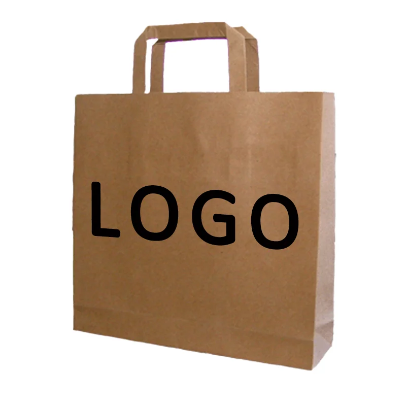 Luxury Printed Logo Kraft Paper Carry Shopping Bag With Gift Packaging With Ribbon Handle