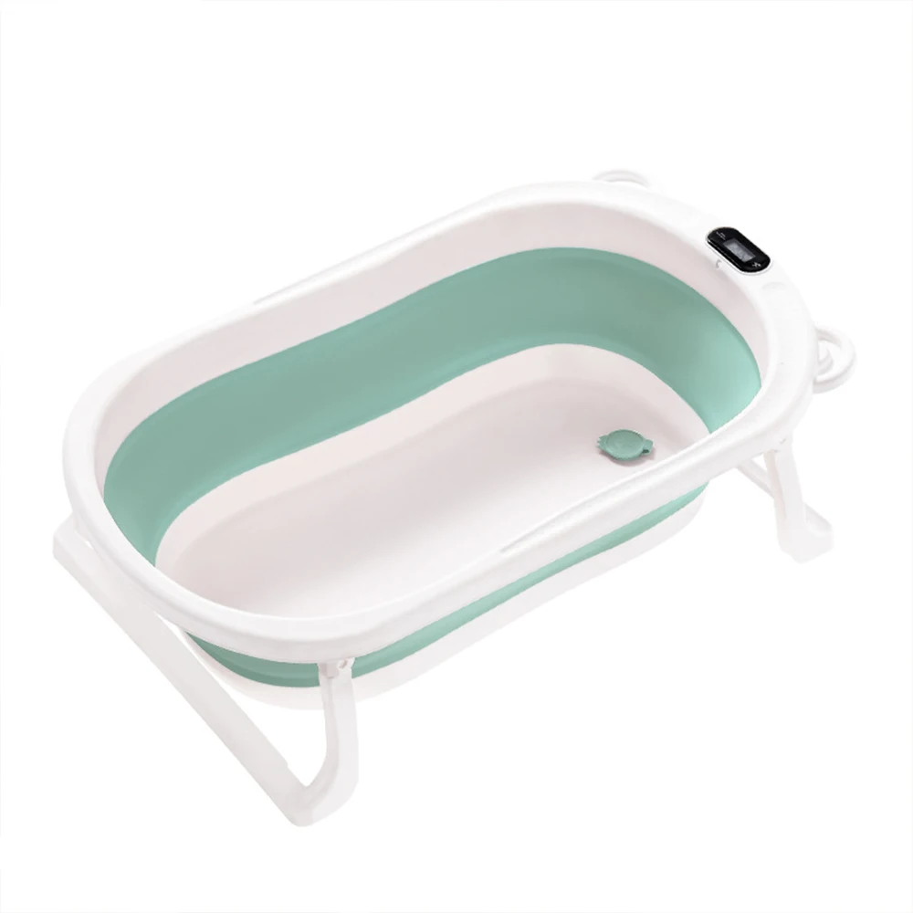 
Convenient Foldable Baby Bathtub, 2020 Hot Selling Plastic Portable Deep Baby Bathtub Washing Tub With Thermometer 