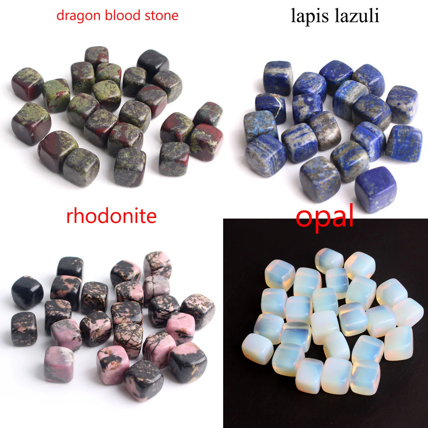 Natural Quartz Mini Square Healing Tumbled Stone Red Agate Cube Crystal For Home Decoration Collection