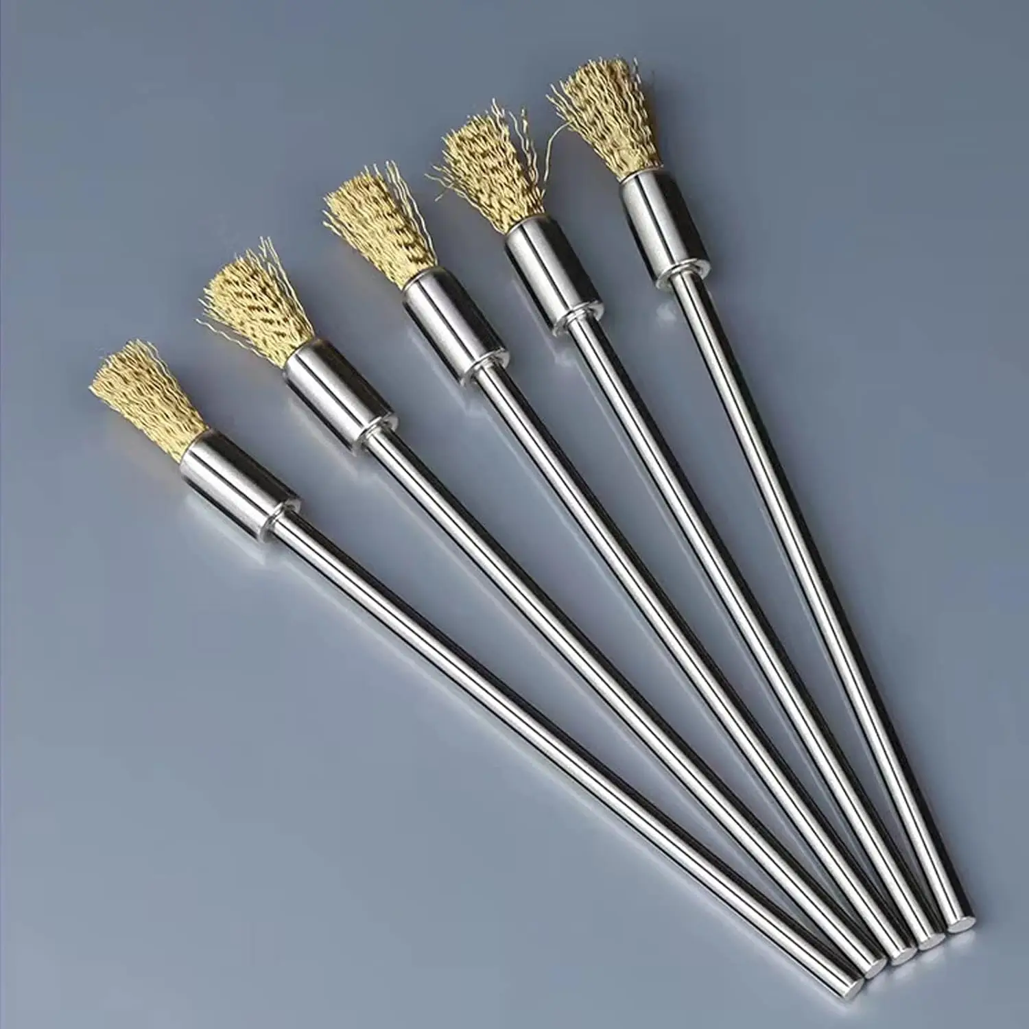 Wire Brush Extended Steel Cleaning End Brushes Pen Wire End Cleaning Brush Metal, 3*6*100mm Small Pen Shape Stainless
