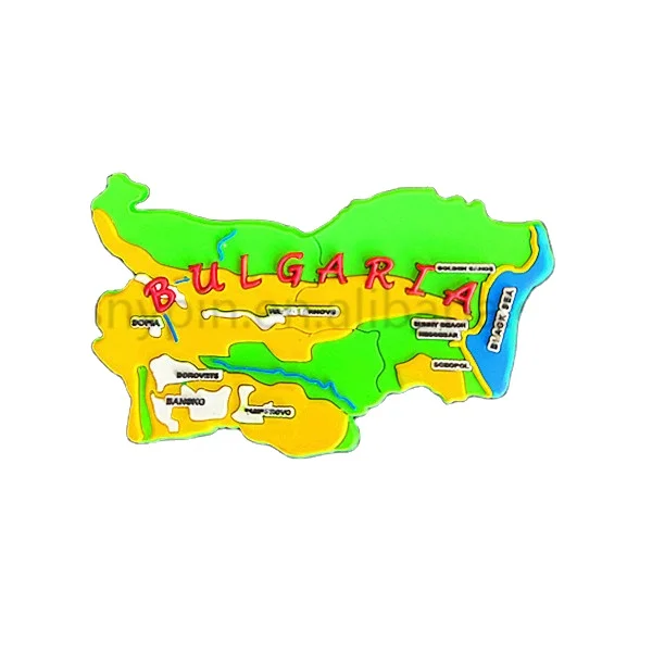 
hot sale national yellow color Soft PVC country shaped high quality travelling souvenir gifts custom fridge magnet 