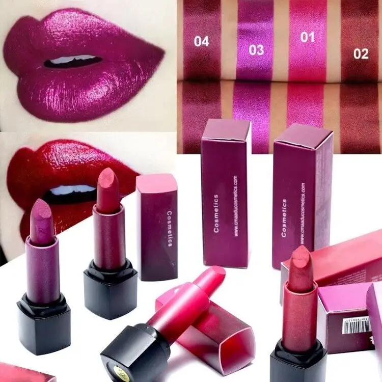 bullet lipstick private label 4 color diamond waterproof black lipstick long-lasting matte lipstick