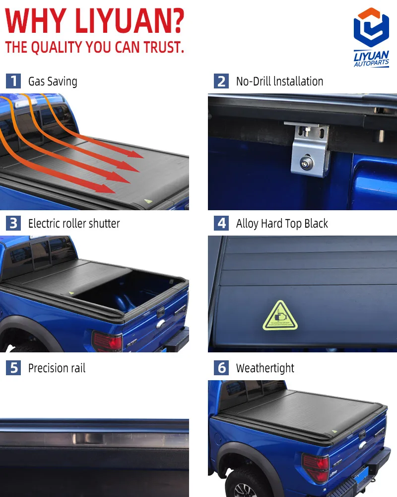 
Liyuan Factory pickup truck bed tonneau cover ram 1500 5.7ft Bed 2009-2018 Retractable cover 