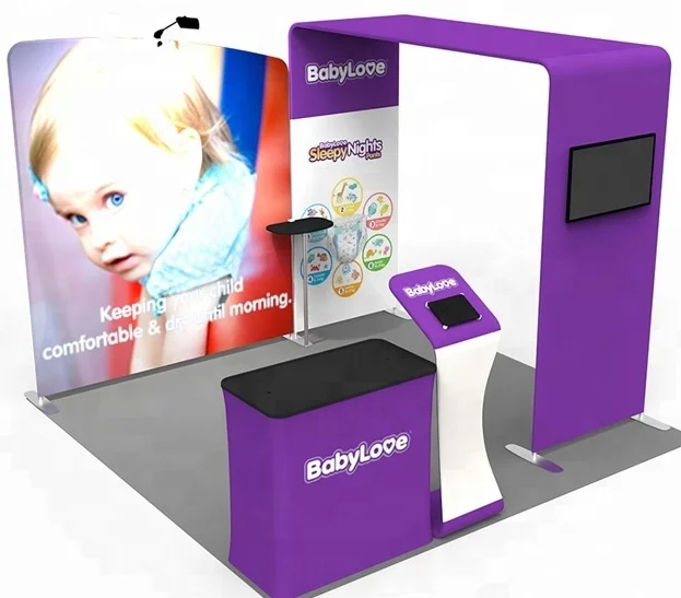 Expandable size Foldable lightweight Easy assembly pop up Modular Aluminum 10x10 Exhibition stand display Trade Show booth