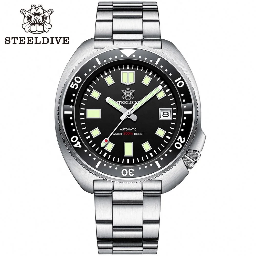 Ready To Ship STEELDIVE Brand SD1970 Affordable High Quality 6105 NH35 Japan Movement Automatic Diver Watch