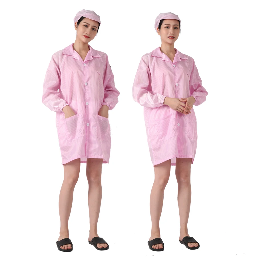 High quality Dust-free Antistatic Dustproof  Food Processing Uniform esd Lab Coat and esd clothes