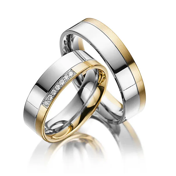 
Italian designs 18k gold plated wedding diamond couple ring 