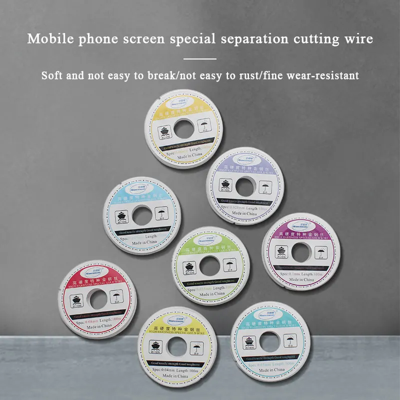 0.025mm 0.03mm  0.04mm 0.05mm 0.06mm 0.08mm 0.1mm separating and cutting gold wire for repairing broken mobile phone LCD screen