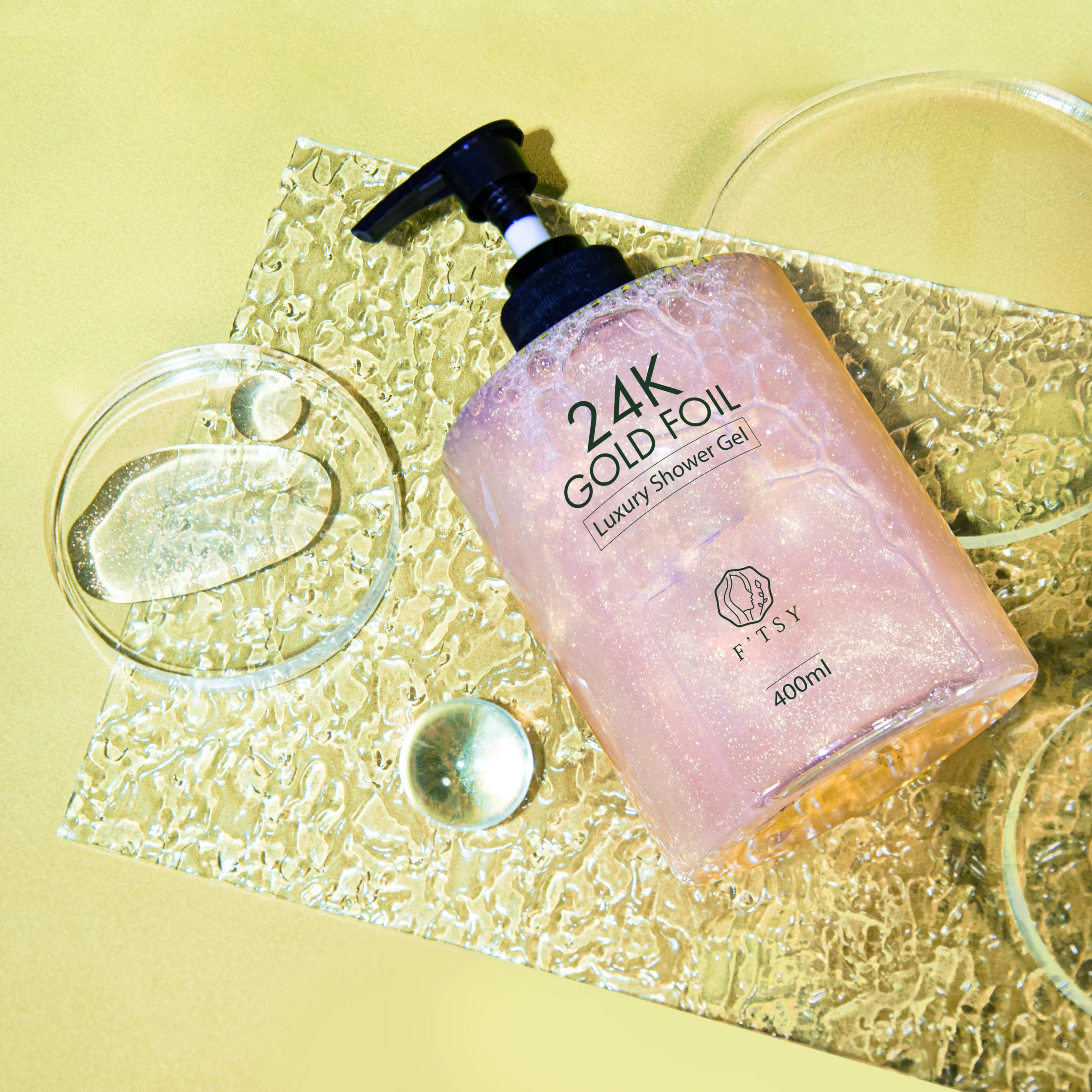 OEM Natural Organic Body Wash Scrub 24K Gold Exfoliating Lightening Whitening Shower Gel