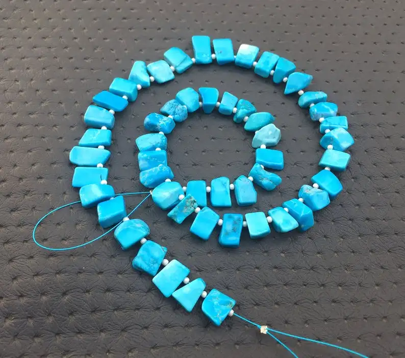 Sky Blue Turquoise Gemstone Uneven Shape Polished Rough For Jewelry Making Wholesale Stone Manufracture