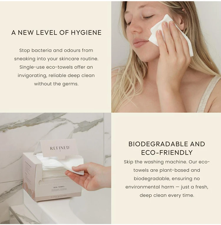 Clean Skin TOWEL S Clean Towels,100% Biobased Dermatologist Approved Face Towel, Disposable Face Towelette