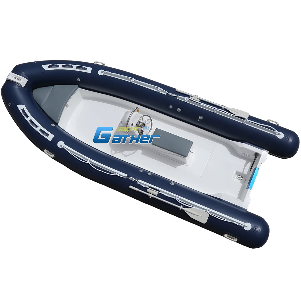17ft Deep V Fiberglass Hull PVC/Hypalon RIB520AN new model Inflatable Boat With jockey seat console for Fishing