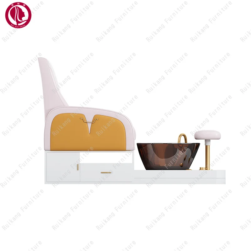 Luxury Nail Equipment Salon Furniture Manicure Reclining Medical Foot Spa Electric Salon Pedicur Massage Chair With Led Lighting
