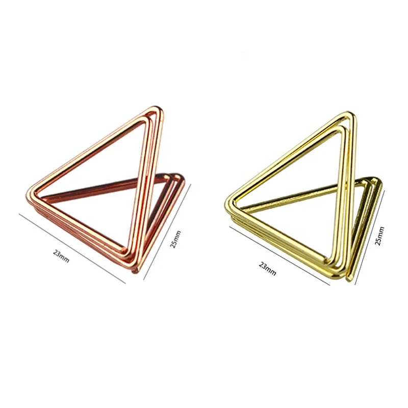 Good selling gold and rose gold color Triangle shape wedding table menu holders