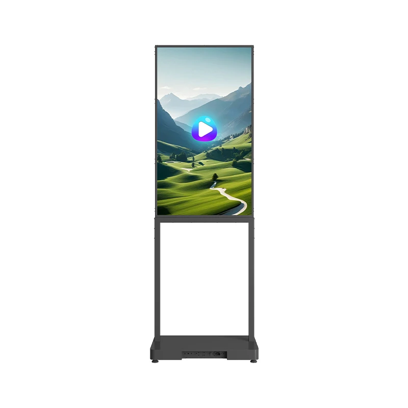 double screen 49inch high brightness 2500nit window display advertising screen with floor stand