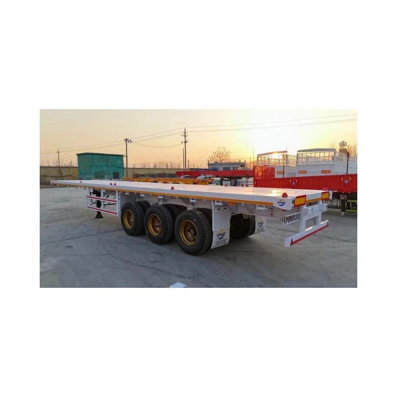China Manufacturer 40/45/53 ft container flatbed trailer 2/3 axles flatbed semi trailer Tanzania used flatbed trailer for sal