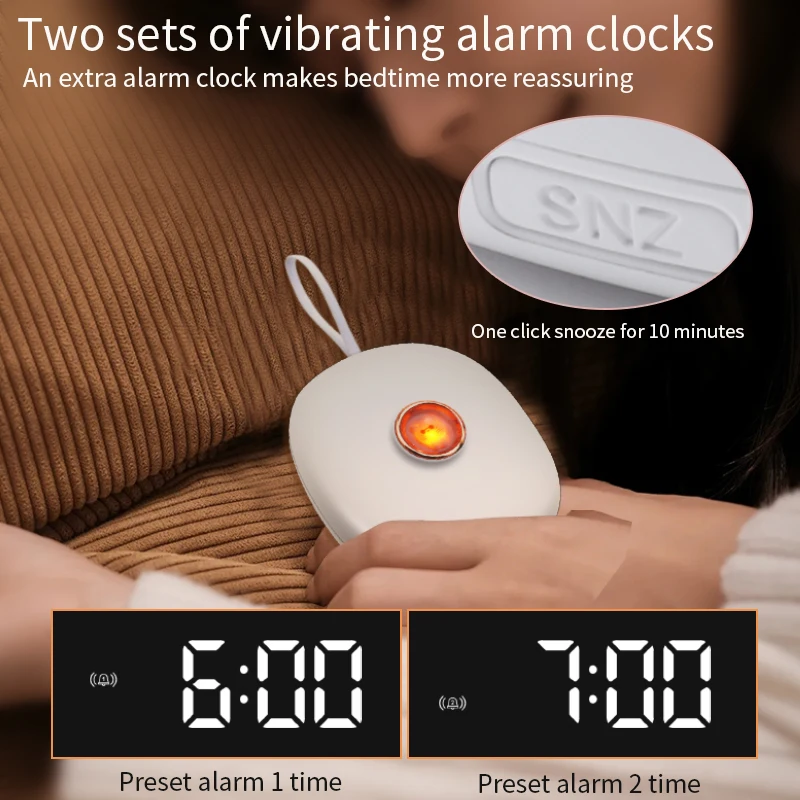 Electric Shock Alarm Clock Flashing Light Reminder with 3 Gears Vibration Option Silent Vibrating Pillow for Kids