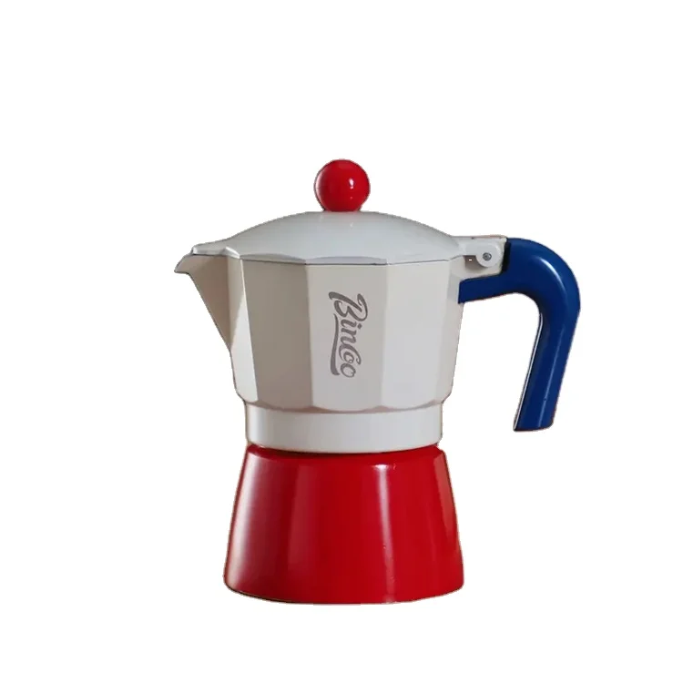 Hot selling products Good Quality 6 Cups Make Espresso Coffee red  Aluminum Moka Pot Drip Espresso Pot