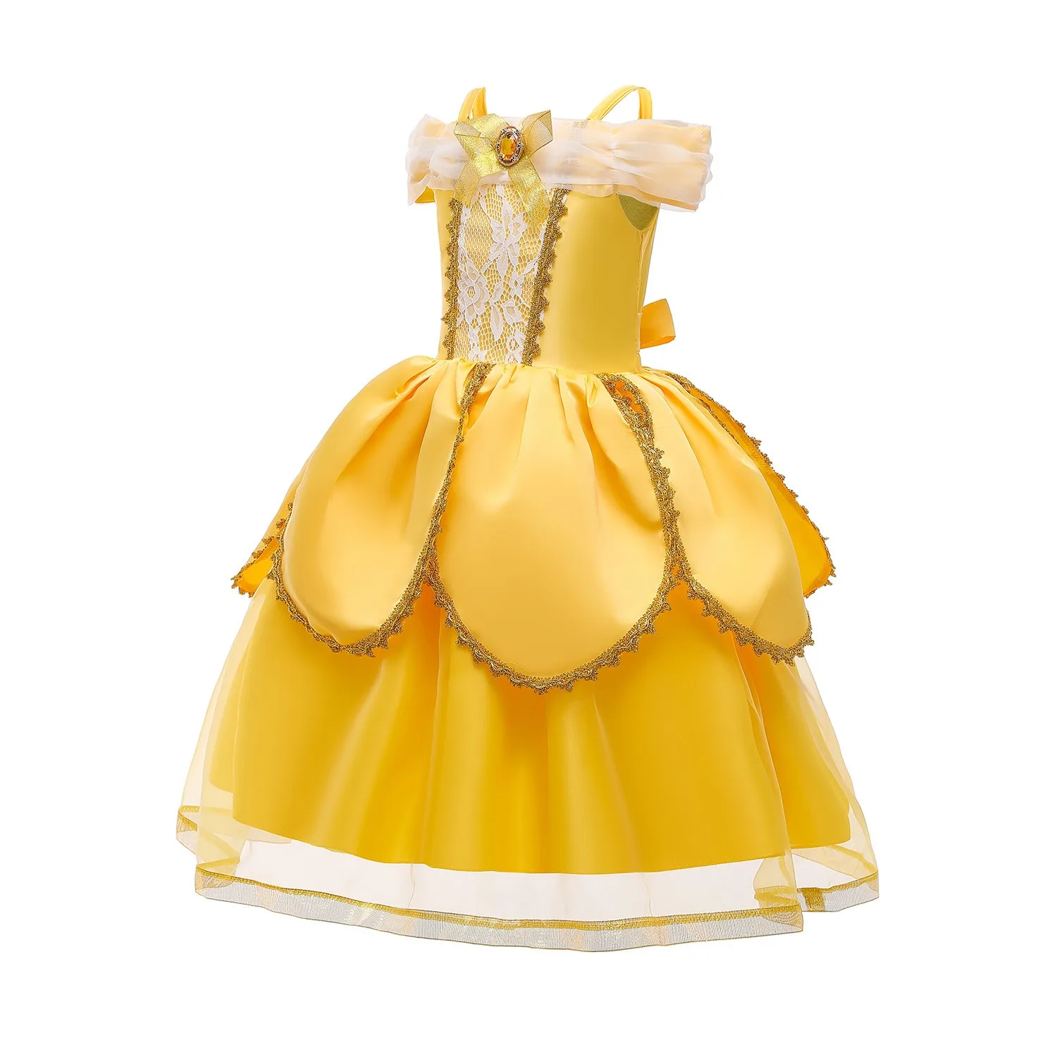 TV Movie Costume Beauty and the Beast Belle Princess Dress up Kids Girl Party Dress Christmas Costume Girl Princess Dress