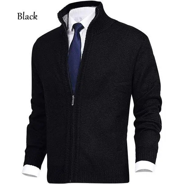 Mens Casual Cardigan Solid Winter Male Autumn Fashion Fit Thick Slim Keep Warm Turtleneck Men Sweater Coat Men