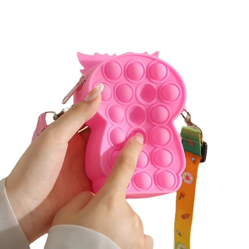 Wholesale Coin Purses Trending Pop Fidget Toys Playtime Wug Silicone Squeeze Kids Bags