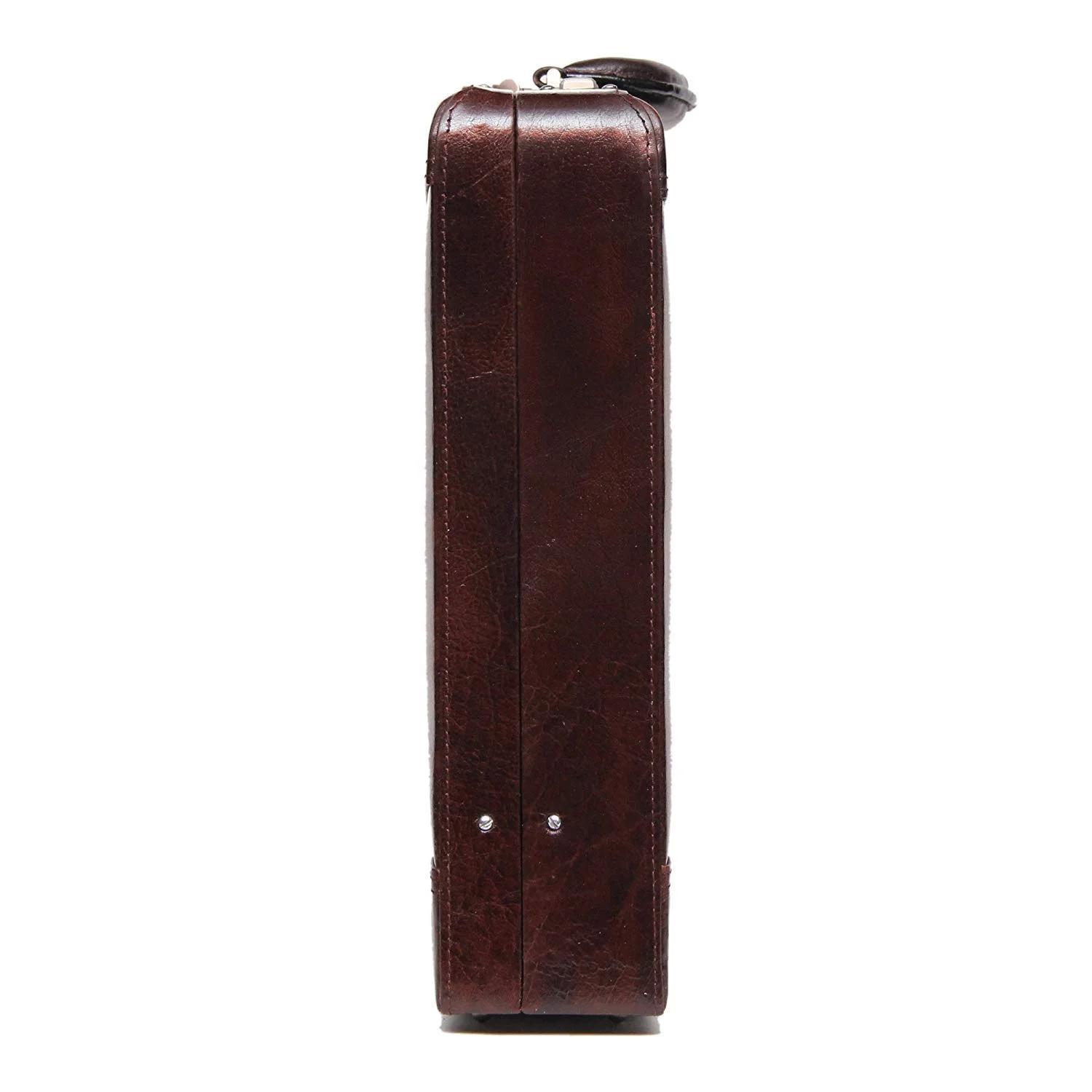 Brown Pu Leather Attache Case for Men Women Thin Briefcase with Combination Lock For Laptop File Pens