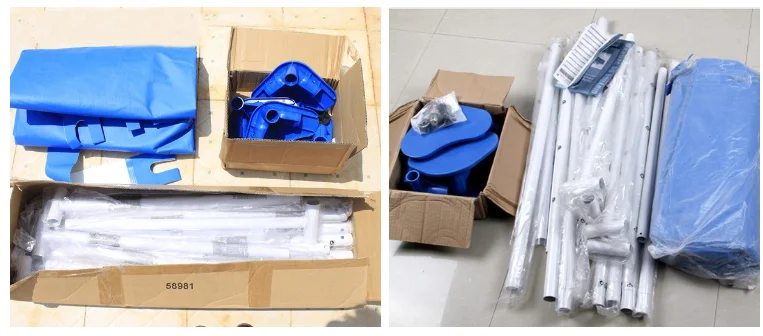 Intex 28270 Metal Frame Pool Durable Family rectangular Swimming Pool