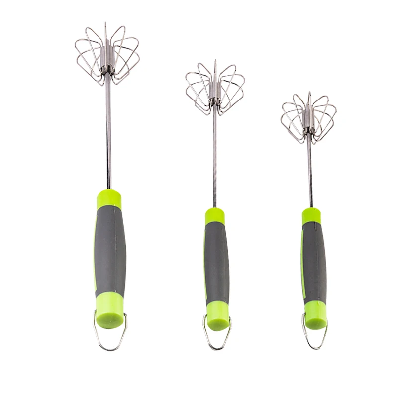 
Factory custom Baking Tool 10inch hand whisk Semi-automatic Rotating Egg beater 