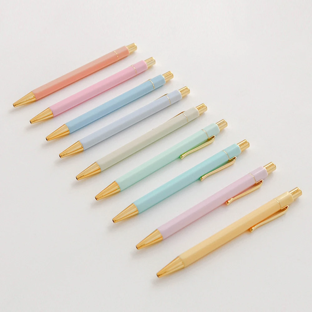 Настраиваемый логотип Золотая шариковая ручка рекламная алюминиевая шариковая ручка с зажимом выдвижная ручка