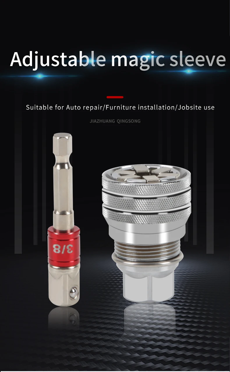 KAFUWELL WT4081 10mm-19mm Universal Sockets Tools in Wrench Adaptive All-fitting Multi Drill Attachment Socket