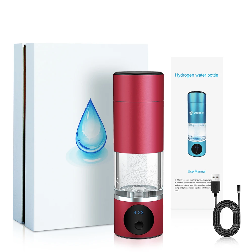 Suyzeko Mini Portable Hydrogen Electrolyzer Generator Hydrogen Rich Health Maker Hydrogen Water Bottle 5000ppb