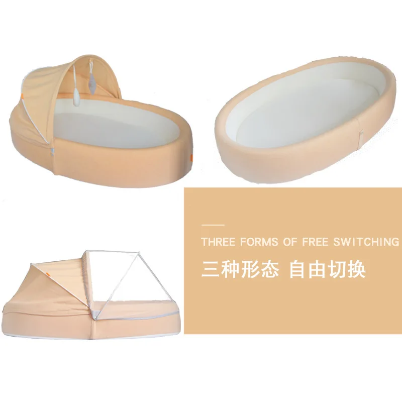 Factory Price Cotton Portable Baby Travel Bed OEM Folding Baby Cot Crib With Mosquito Net