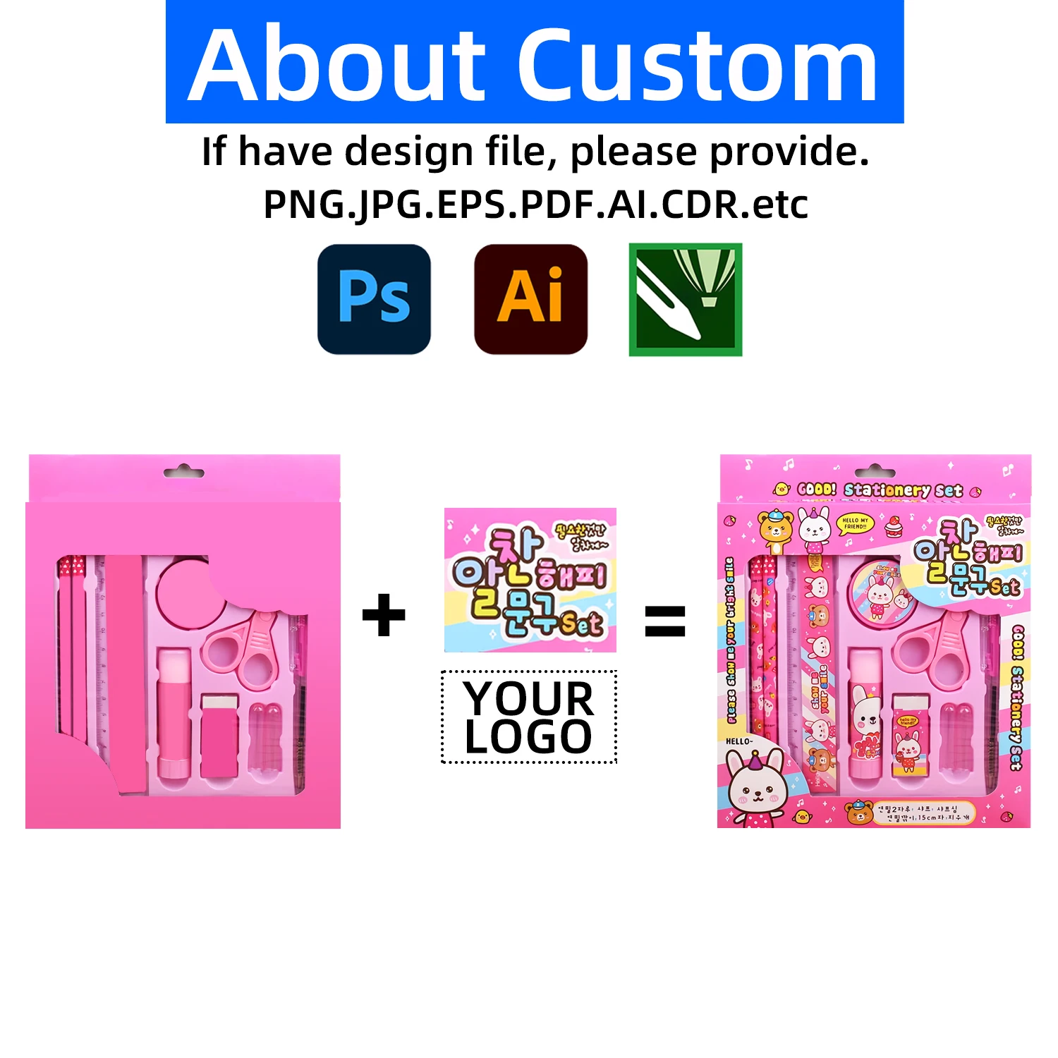 Wholesale 10 Pcs Student graduation pencilcute stationa gift children cartoon kindergarten school supplies box stationery set