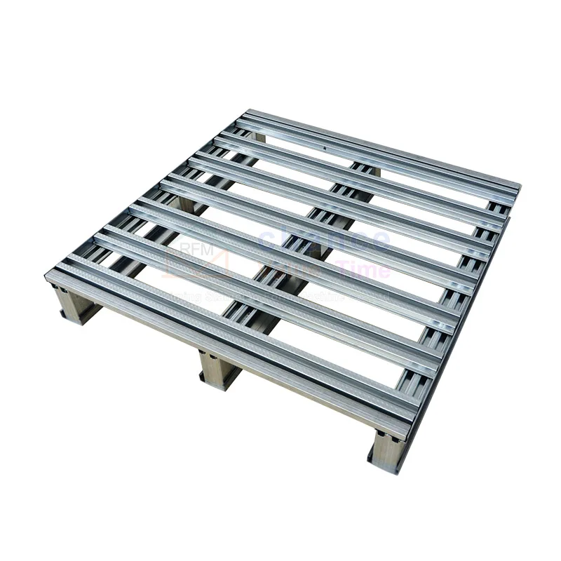 Warehouse Sided  4-Way Entry Steel Metal Pallet 2000KG Load Capacity Welded steel metal pallet For drums