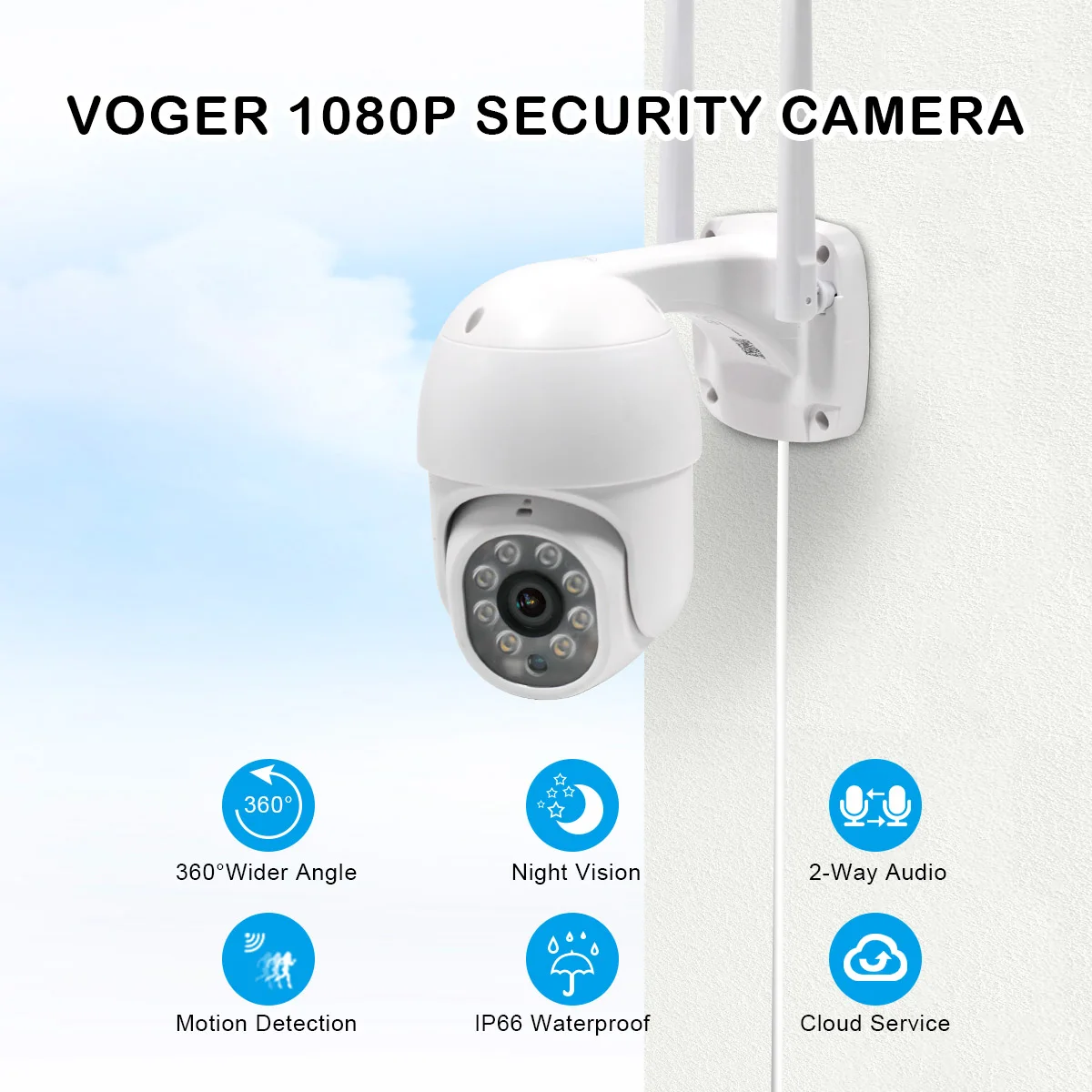 Tuya Outdoor Ip Surveillance Ptz Camera For Home Security 1080P Monitor Smart Outdoor Camera